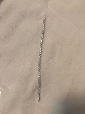 Silver Color Crystal Tennis Bracelet - Elegant Women's Jewelry Cubic Zirconia